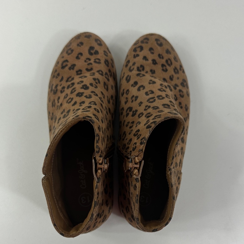 Leopard Print Children’s Ankle Boots - Tan Size 13 casual dressy cute animal - Picture 8 of 15